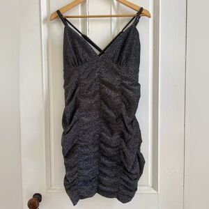 Wild Fable Black and Silver Sparkly Spaghetti Strap Bodycon Dress Size XL